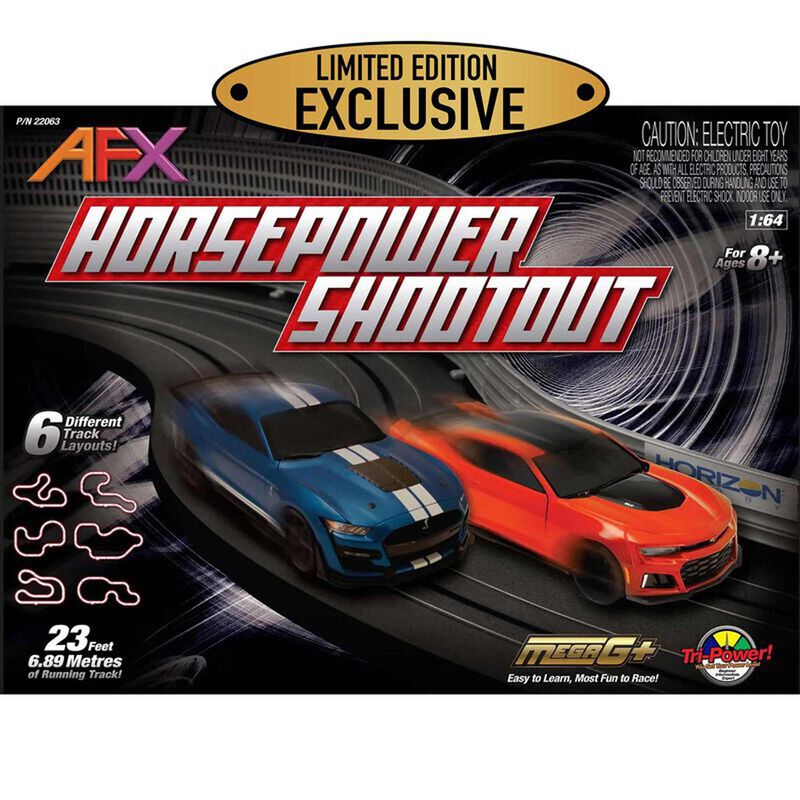 AFX Racing HO (1/64) Horsepower Shootout Slot Car Set - #22063