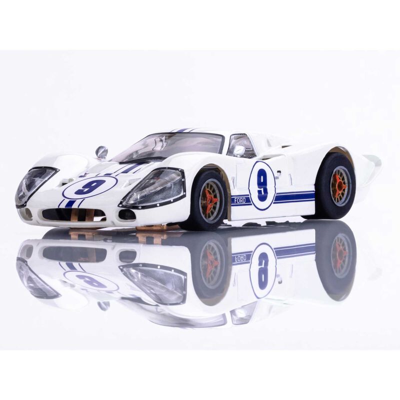 AFX Racing HO (1/64) GT-40 Mark IV #9 White Slot Car #22078