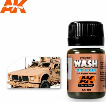 AK Interactive OIF & OEF US Modern Vehicles Wash Enamel Paint 35ml Bottle - AKI121