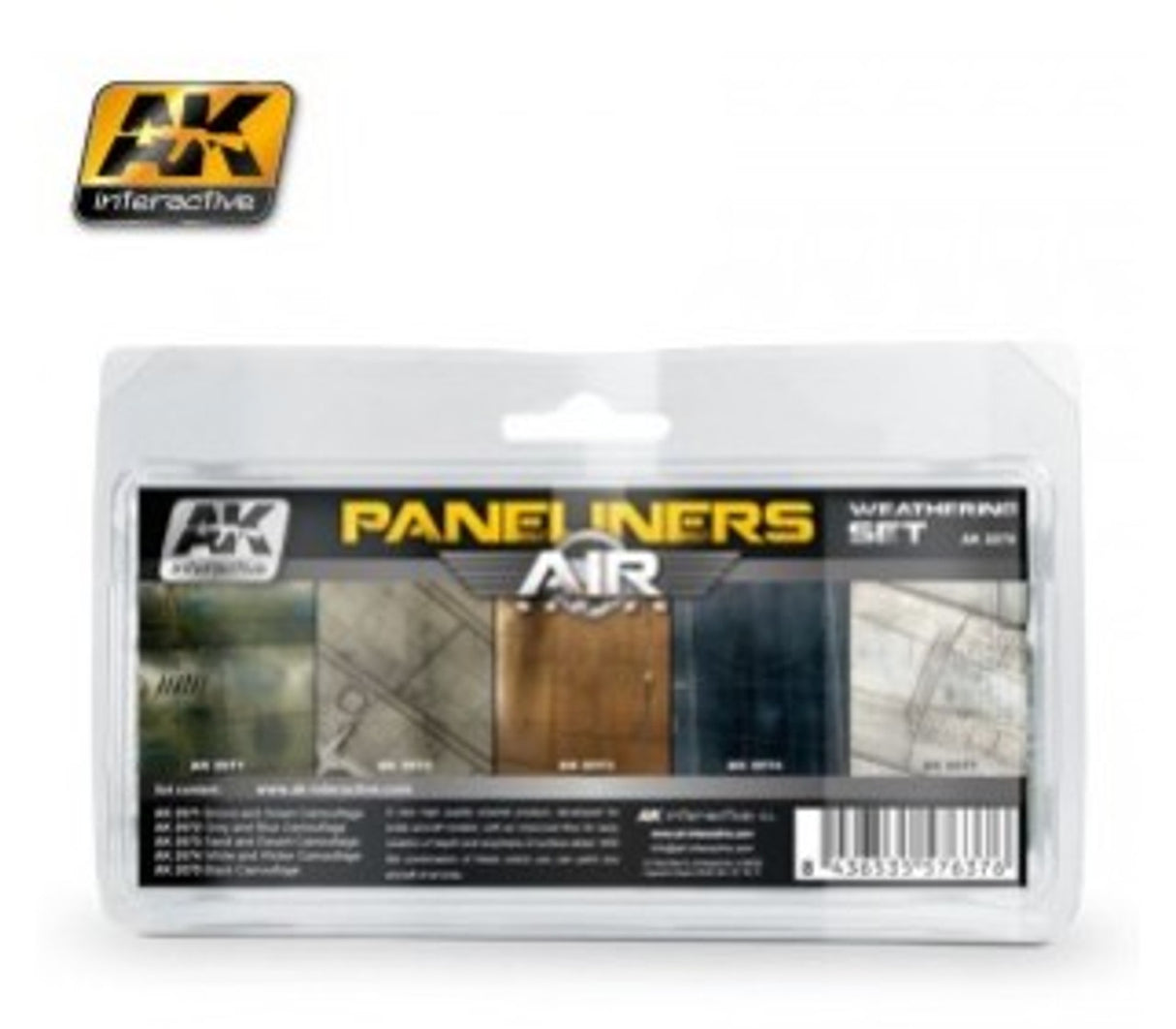AKI Air Series: Panel Liners Weathering Enamel Paint Set (5 Colors) 35ml Bottle - AKI2070