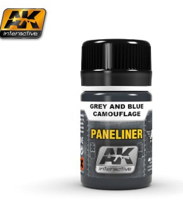 AKI Air Series: Panel Liner Grey & Blue Camouflage Enamel Paint 35ml Bottle - AKI2072