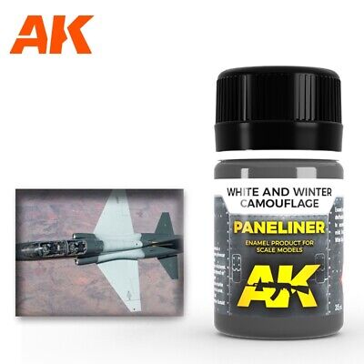 AK Interactive Air Series: Panel Liner White & Winter Camouflage Enamel Paint 35ml Bottle - AKI2074