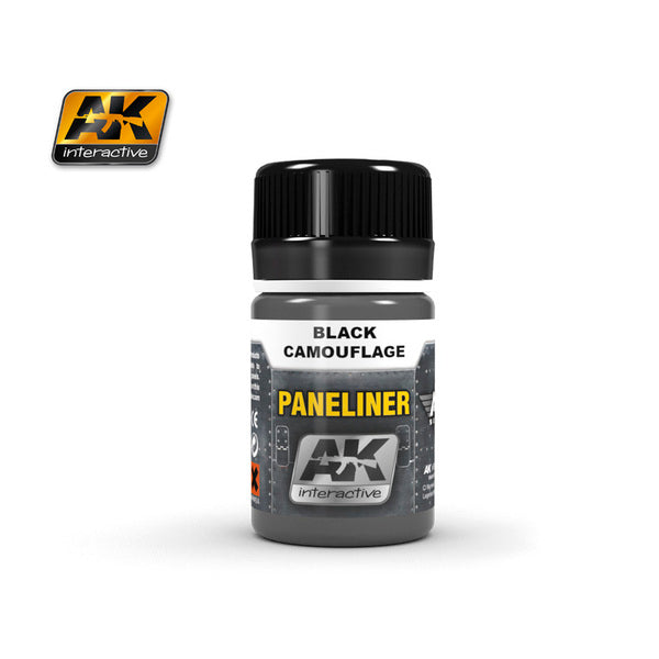 AK Interactive Air Series: Panel Liner Black Camouflage Enamel Paint 35ml Bottle - AKI2075