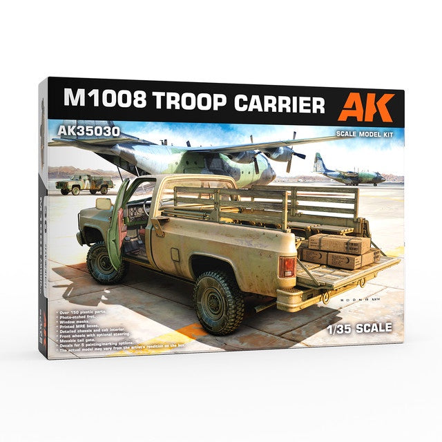 AKI 1/35 M1008 Troop Carrier Truck Plastic Model Kit #35030