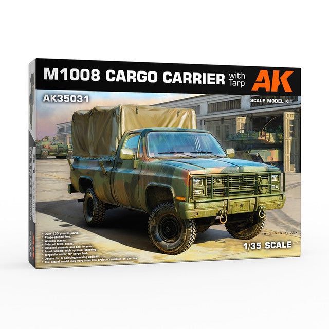 AKI 1/35 M1008 Troop Carrier Truck w/Tarp Cover Plastic Model Kit #35031