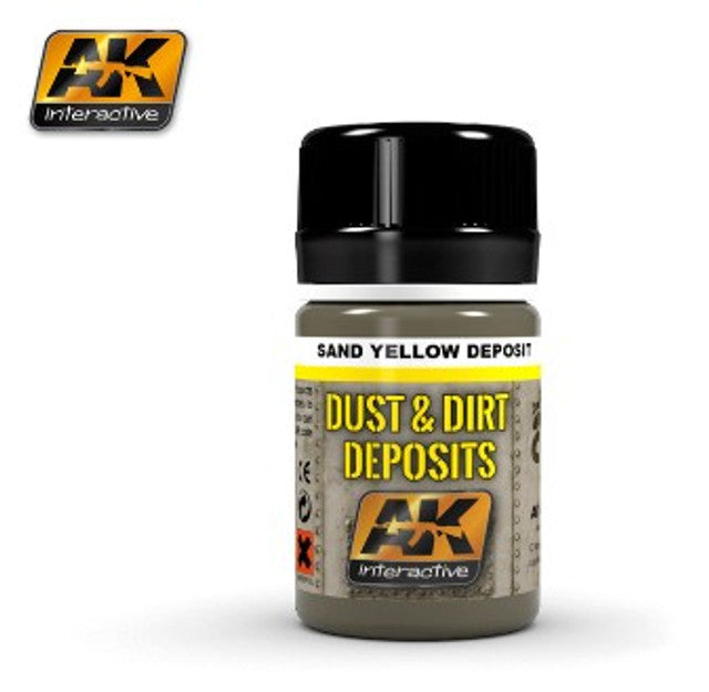 AK Interactive Dust & Deposit Sand Yellow Enamel Paint 35ml Bottle - AKI4061