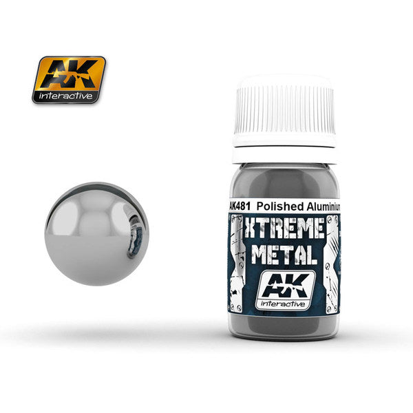 AK Interactive Xtreme Metal Polished Aluminum Metallic Paint 30ml Bottle - AKI481