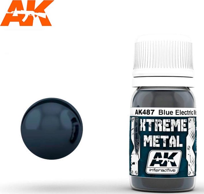 AK Interactive Xtreme Metal Blue Electric Metallic Paint 30ml Bottle - AKI487
