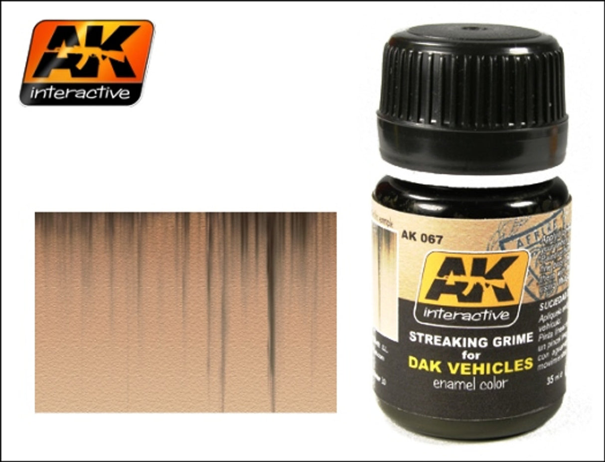 AK Interactive DAK Vehicle Streaking Grime Enamel Paint 35ml Bottle - AKI67