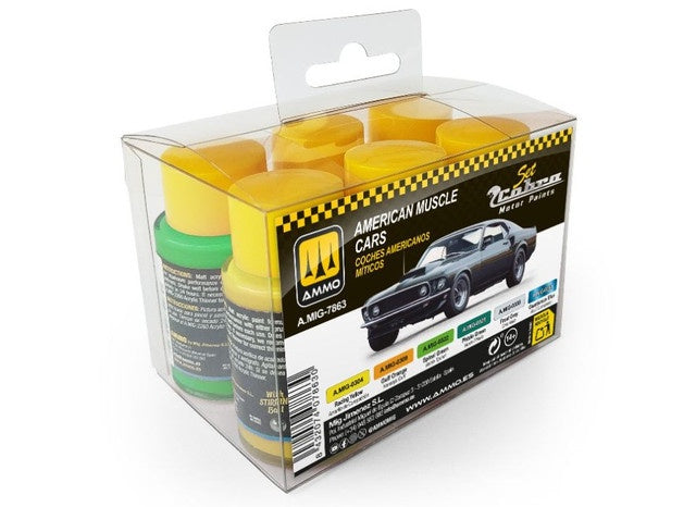 American Muscle Cars Cobra Paints Acrylic Set (6 Colors) AMMO by Mig Jimenez