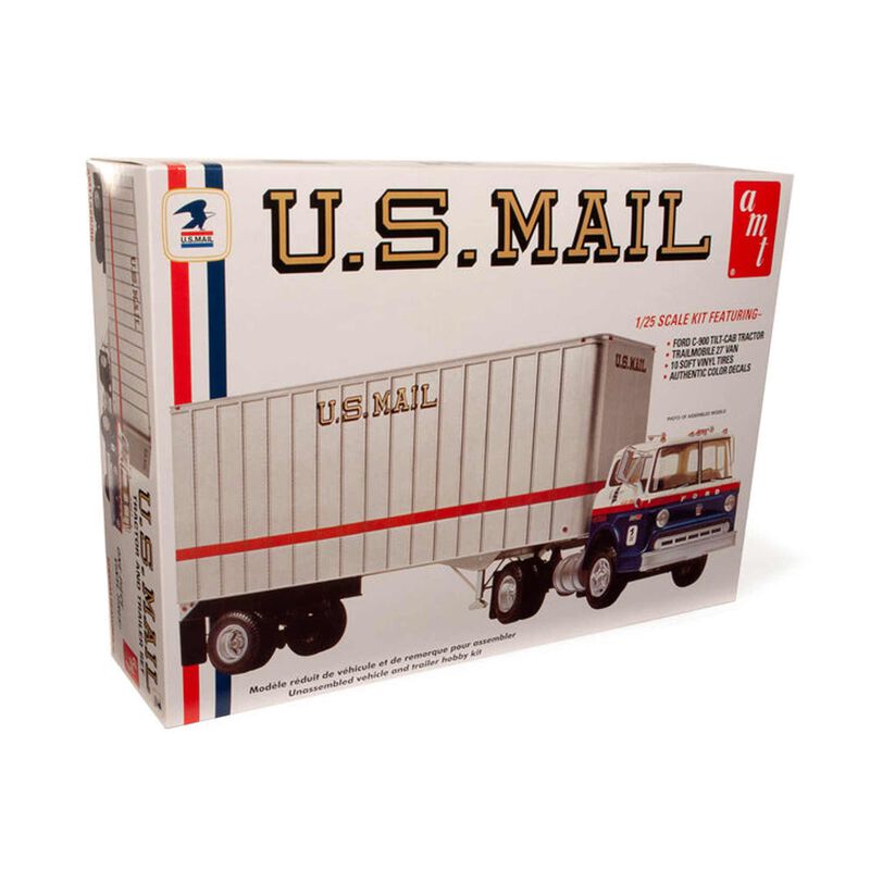 AMT Ford C600 US Mail Truck w/USPS Trailer 1:25 - AMT1326