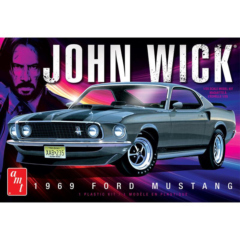 AMT 1454 -- 1969 Ford Mustang Mach I John Wick Plastic Model Kit - NEW TOOLING