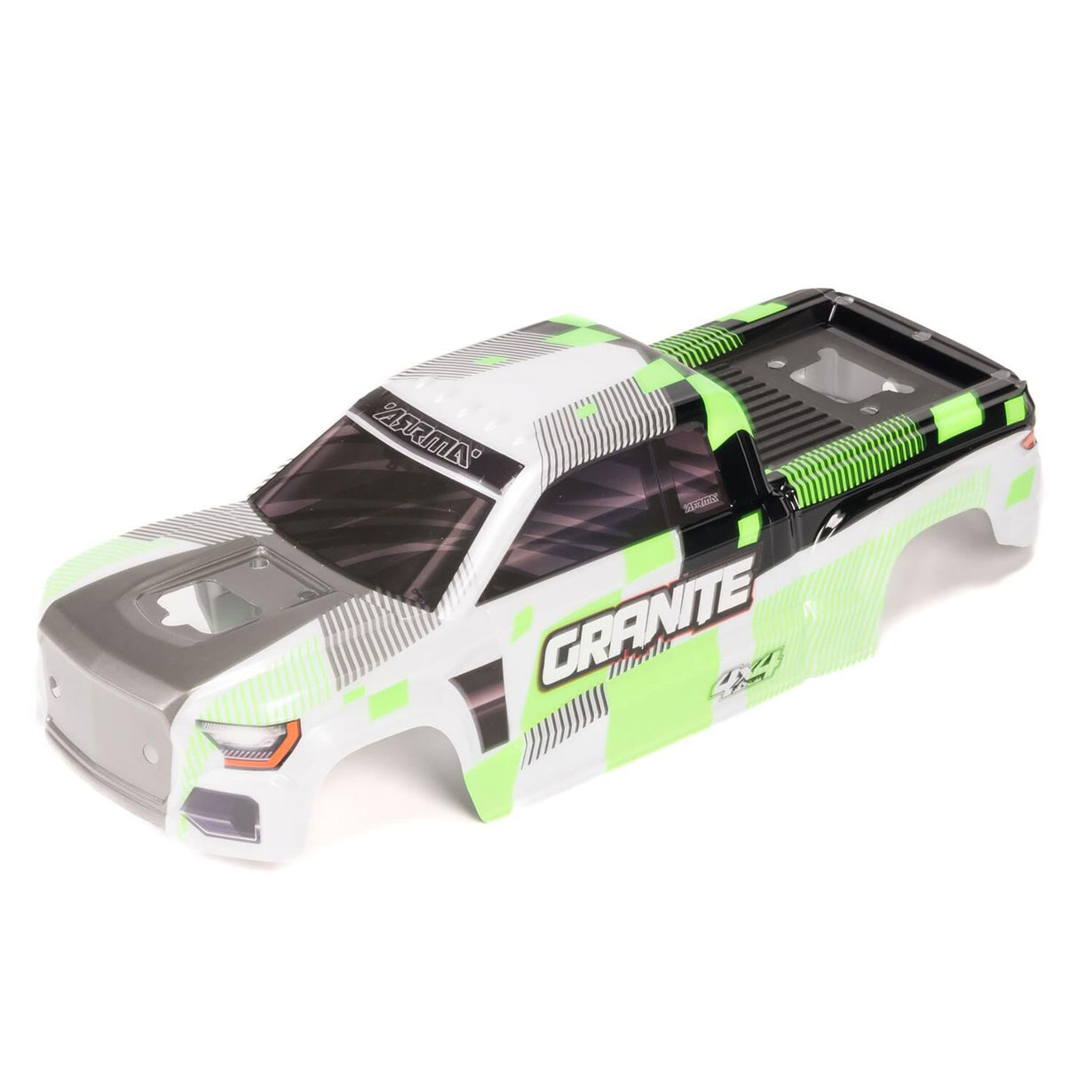 Arrma ARA-2245 GRANITE 4x4 Clipless Painted Decaled Body (Green/White)