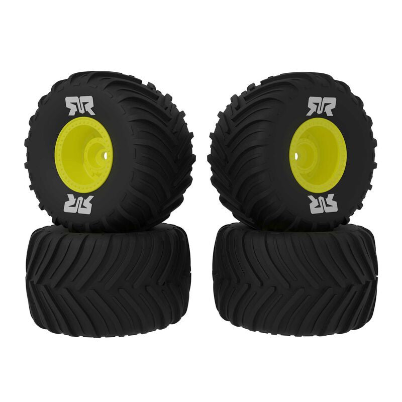 Arrma ARA-2584 dBoots Chevron MT Tire Set Glued (Yellow) (2 Pairs) - GROM