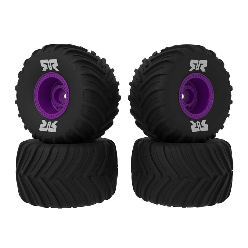 Arrma ARA-2611 dBoots Chevron MT Tire Set Glued (Purple) (2 Pairs) - GROM