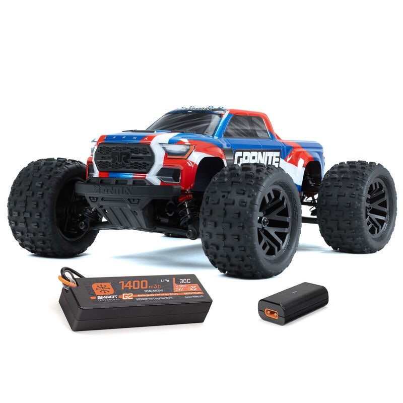 Arrma 1/18 GRANITE GROM MEGA 380 Brushed 4X4 Monster Truck RTR with Battery & Charger - Blue