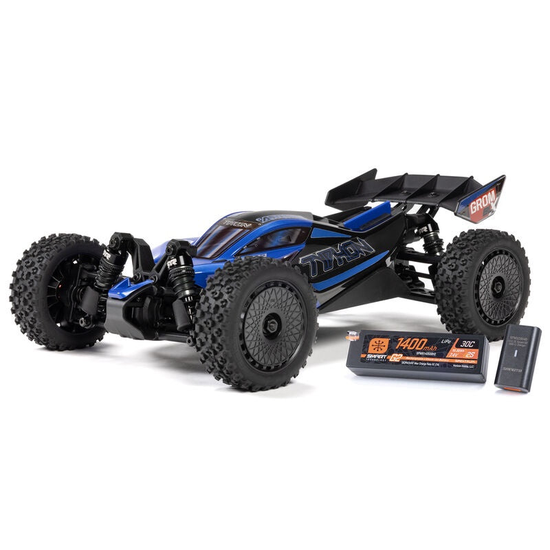 Arrma 1/14 TYPHON GROM 223S DSC 4X4 RTR Brushless Buggy (Battery & Charger Included), Blue