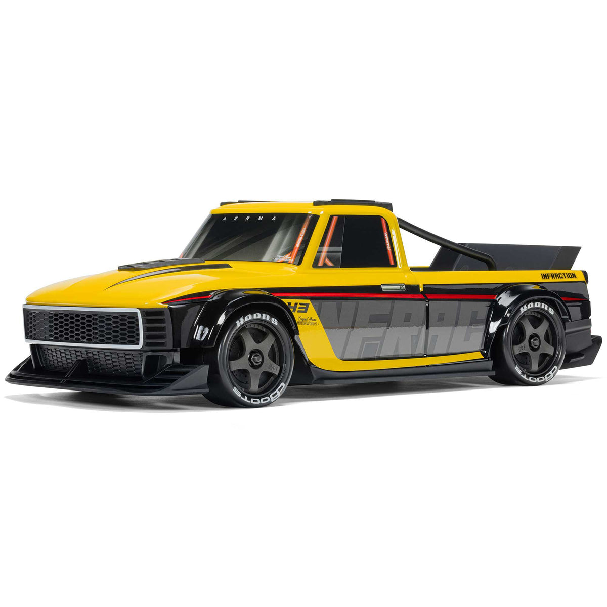 Arrma 1/12 INFRACTION GROM 3S 4X4 Ready-To-Run Brushless All-Road Street Bash (Battery & Charger Included), Yellow/Black