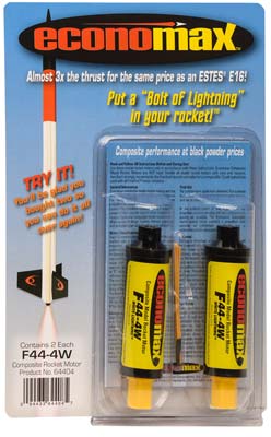 Aerotech *F44-4W Economax 24mm Standard Line Single-Use Motors (2-pak) - ARO64404