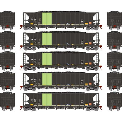 Athearn HO ATH Ortner 5-Bay Rapid Discharge Hopper, SKOL #78777/78779/78787/78805/78812 (5)