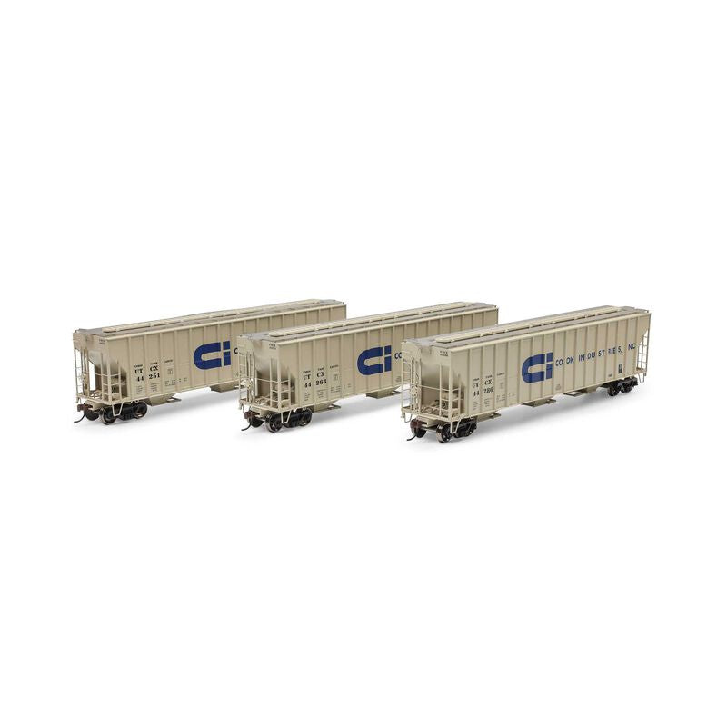 HO ATH FMC 4700 Covered Hopper, UTCX #44251/44263/44286 (3)