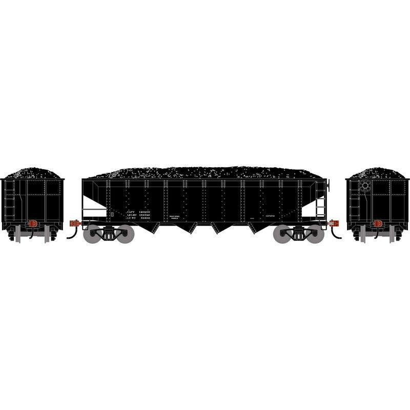 HO ATH 40' 4-Bay Offset Hopper w/Load, Data Only Black