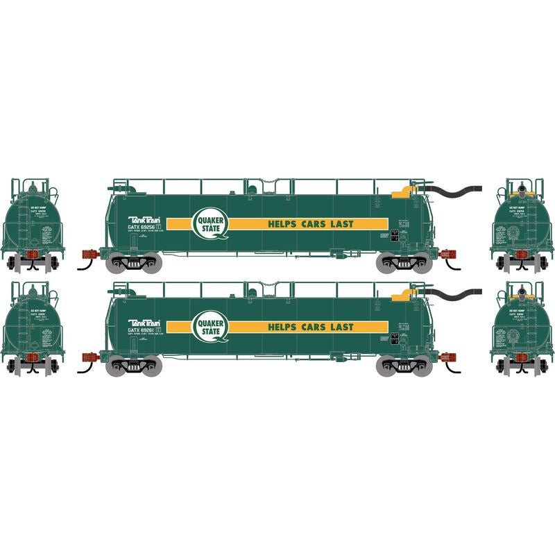 Athean N TankTrain Intermediate, GATX Quaker State #69256/69261 (2)