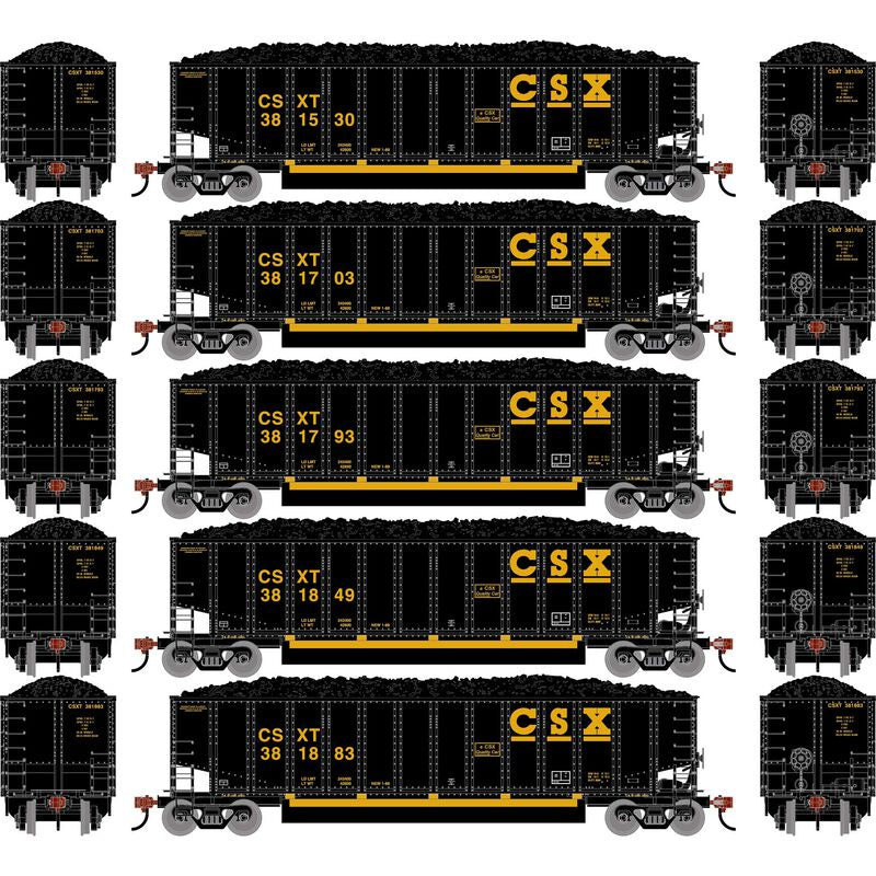 Athearn HO ATH Bethgon Coalporter w/Coal Load, CSXT #381530/381703/381793/381849/381883 (5)