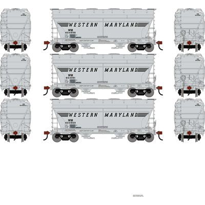 Athearn HO ACF 2970 Covered Hopper, Western Maryland (WM) #604969/604991/604998 (3)
