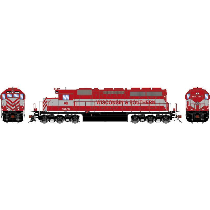 Athearn HO SD40 Locomotive w/DCC & Sound, Wisconsin Southern (WSOR) #4079