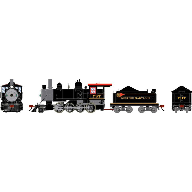 Athearn HO 2-8-0 Steam Locomotive w/DCC & Sound, Western Maryland (WM) #737
