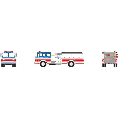 Athearn N Ford C Fire Truck, Highspire/Bicentennial - ATH10283