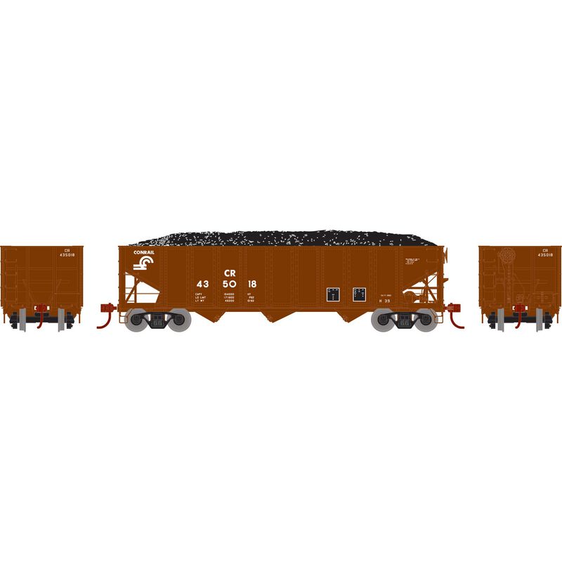 Athearn HO RTR 40' 3-Bay Ribbed Hopper w/Load, CR #435018 - ATH15150