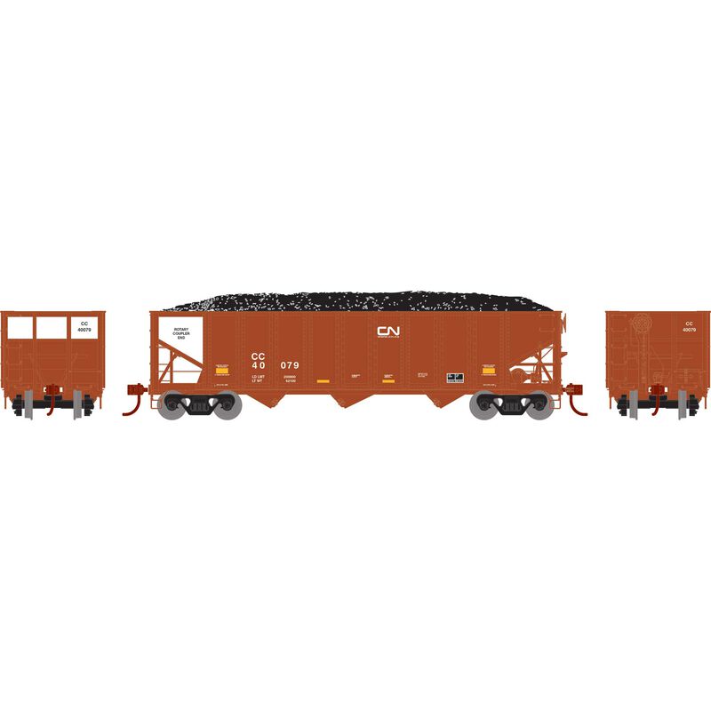 Athearn HO RTR 40' 3-Bay Ribbed Hopper w/Load, CC #40079 - ATH15165
