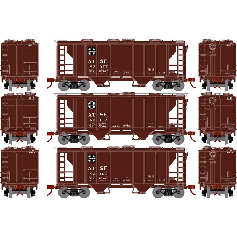 Athearn HO PS-2 2003 2-Bay Hopper, ATSF (3)