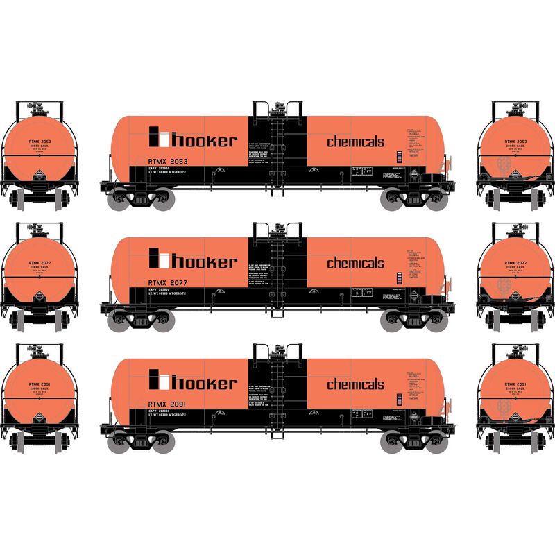 Athearn HO RTR RTC 20,900-Gal Acid Tank, RTMX (3) - ATH15918