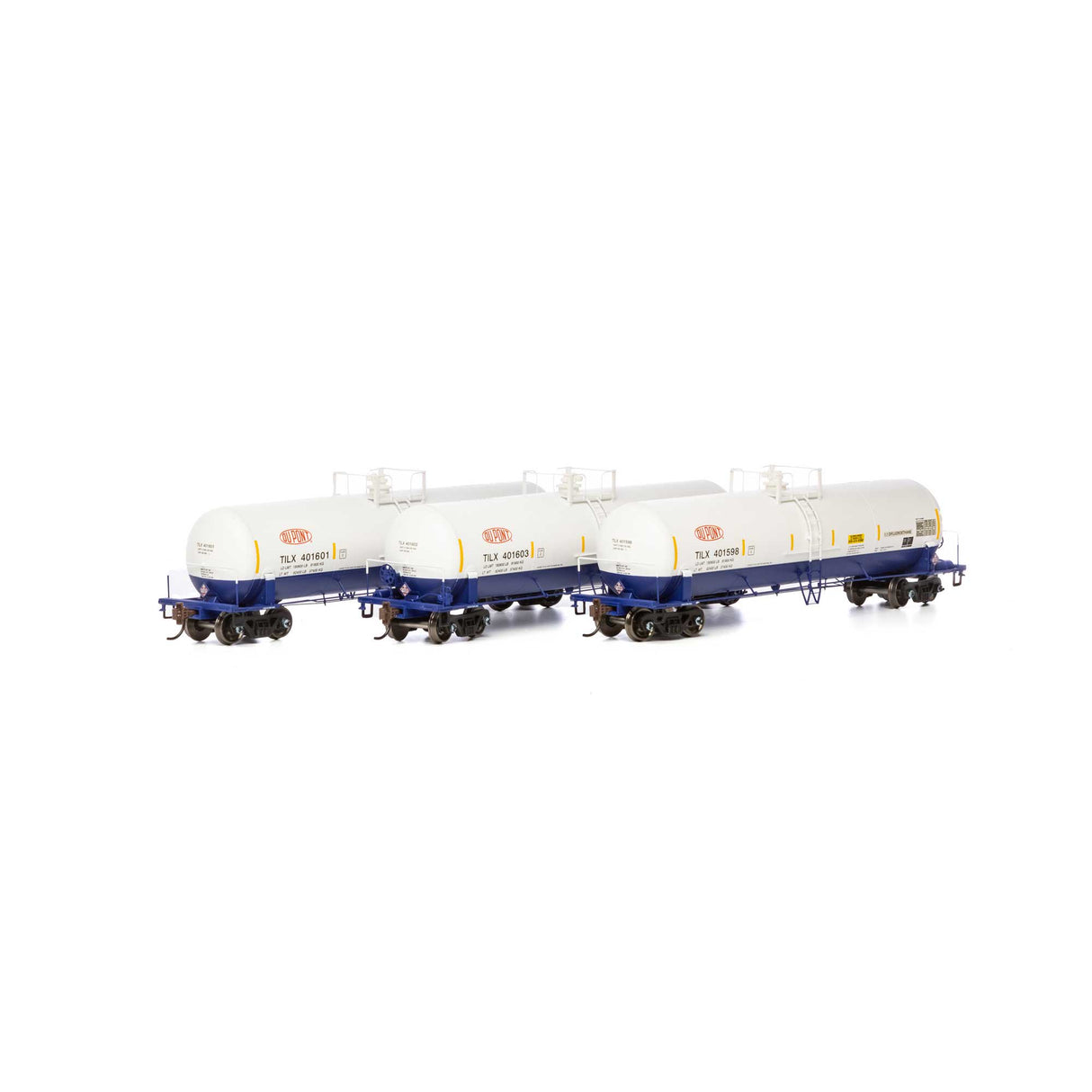 Athearn HO RTR RTC 20,900-Gal Acid Tank, TILX/Dupont (3) - ATH15929