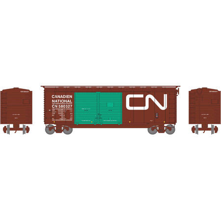 Athearn HO RTR 40' Double Door Box, CN/Green Doors #580327 - ATH16060