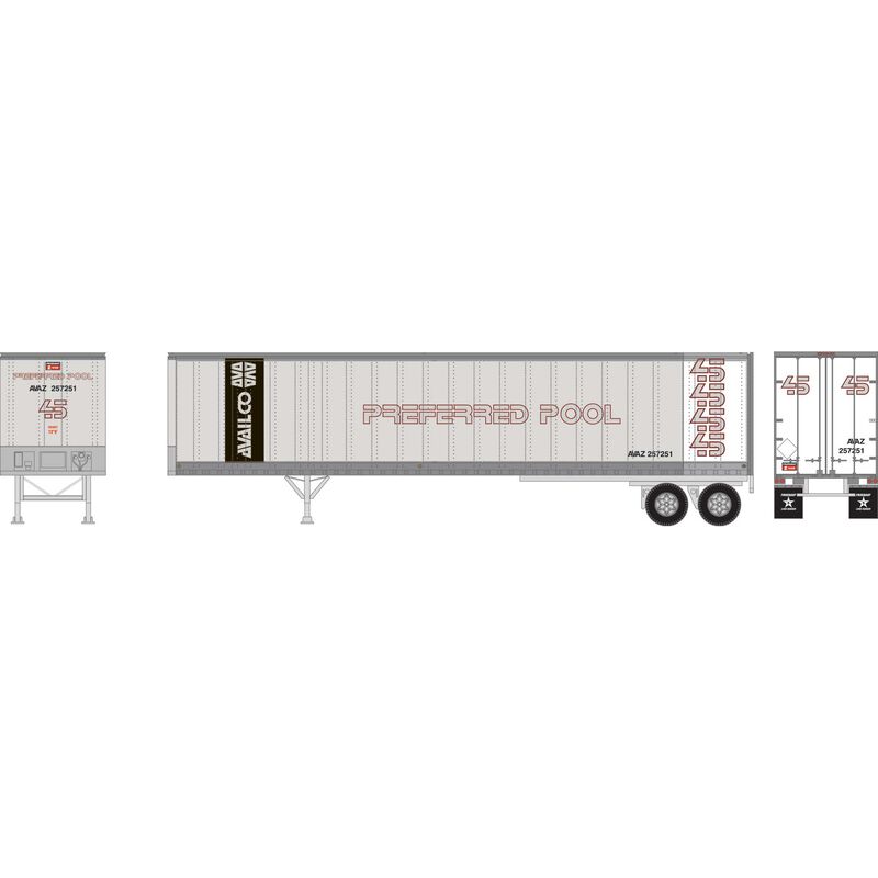 Athearn HO RTR 45' Fruehauf Z-Van Trailer, Availco #257251 - ATH16089