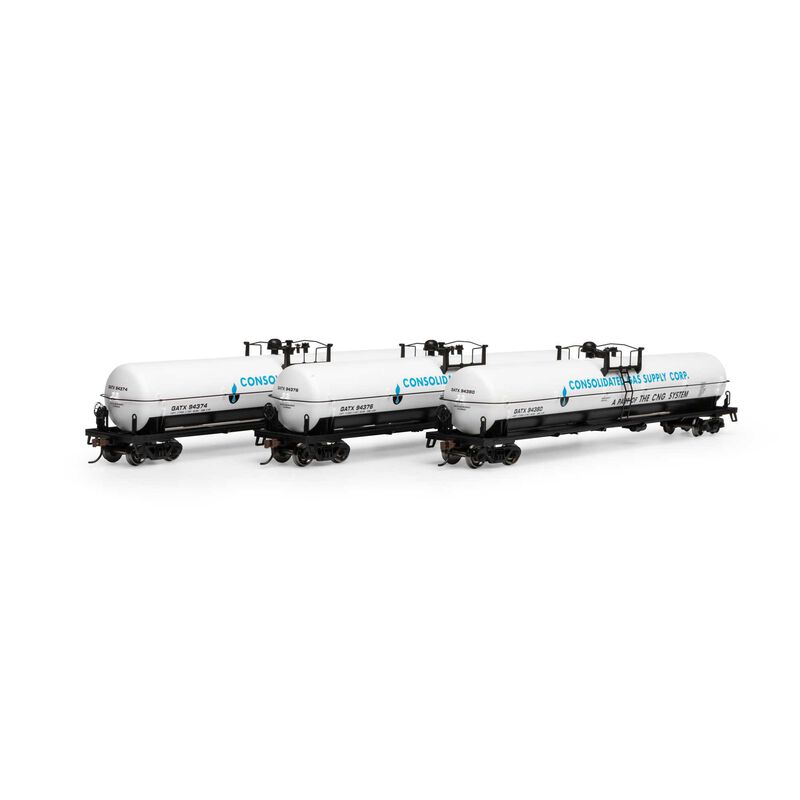 Athearn HO RTR 62' Tank, GATX (3) - ATH16286