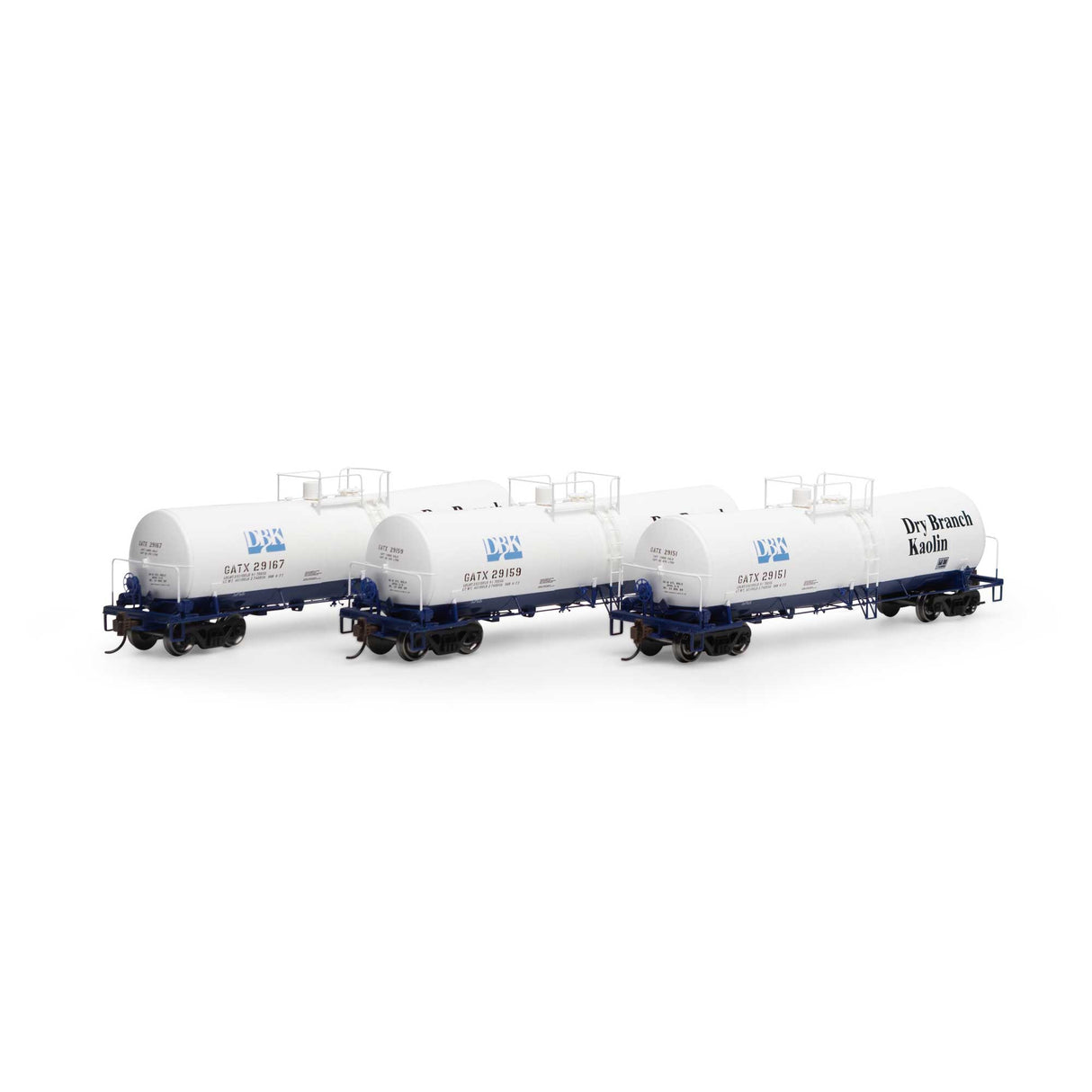 Athearn HO RTR 16,000-Gallon Clay Slurry Tank, GATX #1 (3) - ATH16353