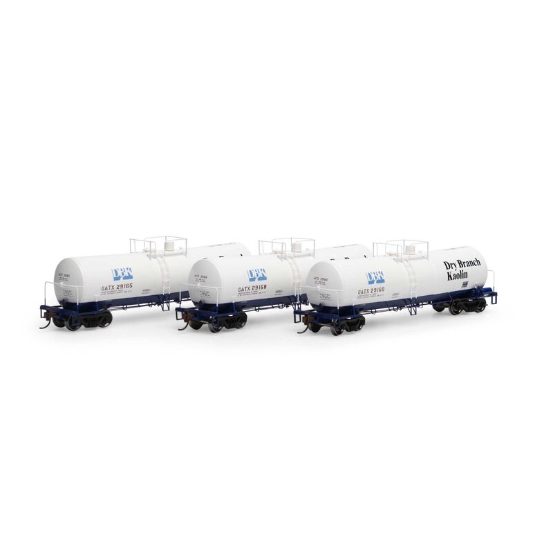 Athearn HO RTR 16,000-Gallon Clay Slurry Tank, GATX #2 (3) - ATH16354