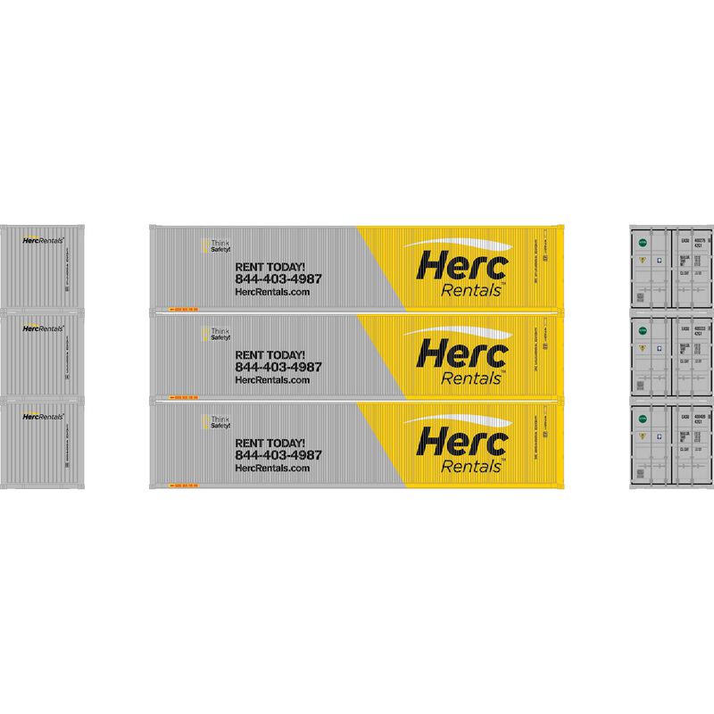 Athearn HO 40' Low Cube Container, EASU #2 (3)