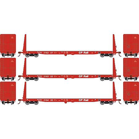 Athearn HO RTR 60' Bulkhead Flat, CPR (3) - ATH17072