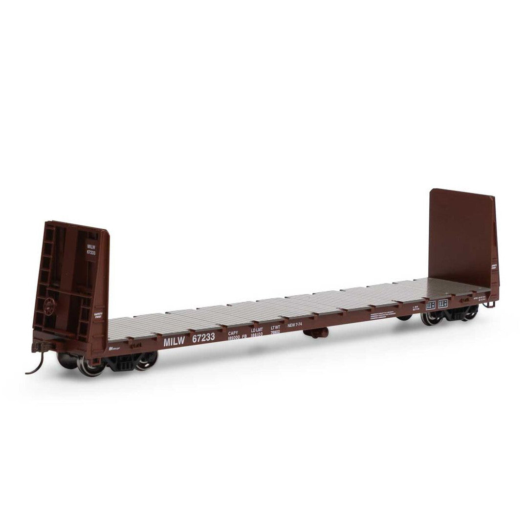 Athearn HO RTR 60' Bulkhead Flat, MILW #67232 - ATH17074