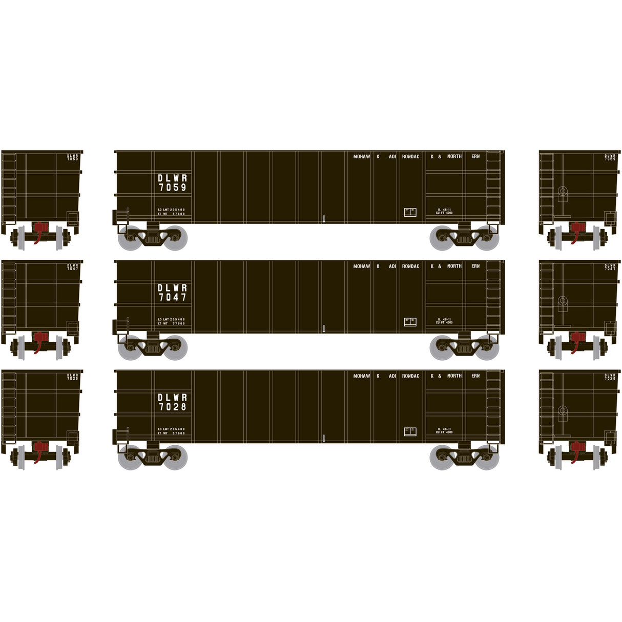 Athearn N Thrall High Side Gondola, DLWR #2 (3) - ATH17135