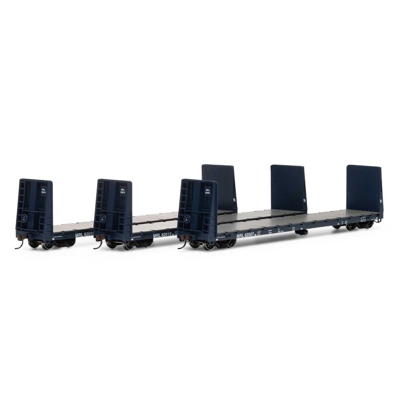 HO 60' Bulkhead Flat MRL(3) #62007/62012/62019