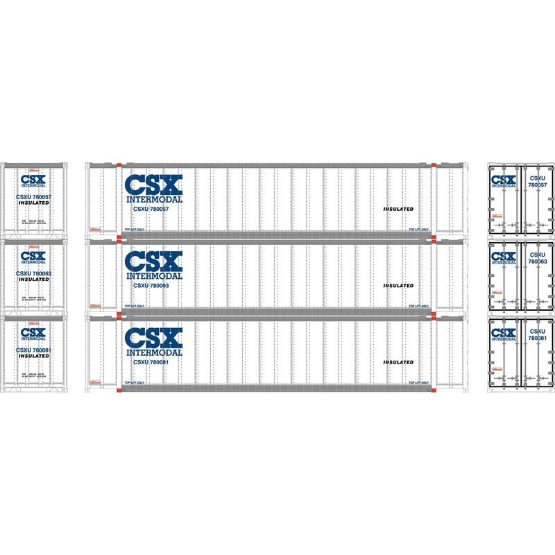 Athearn N 48' Container, CSX #2 (3) - ATH17297