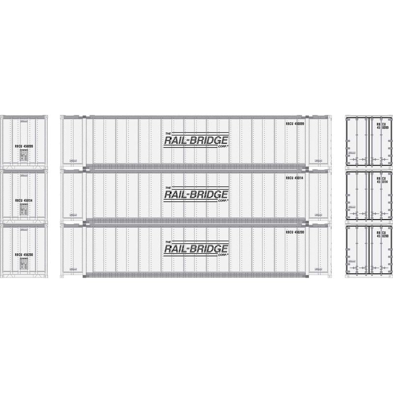 Athearn N 48' Container, Rail Bridge #1 (3) - ATH17298