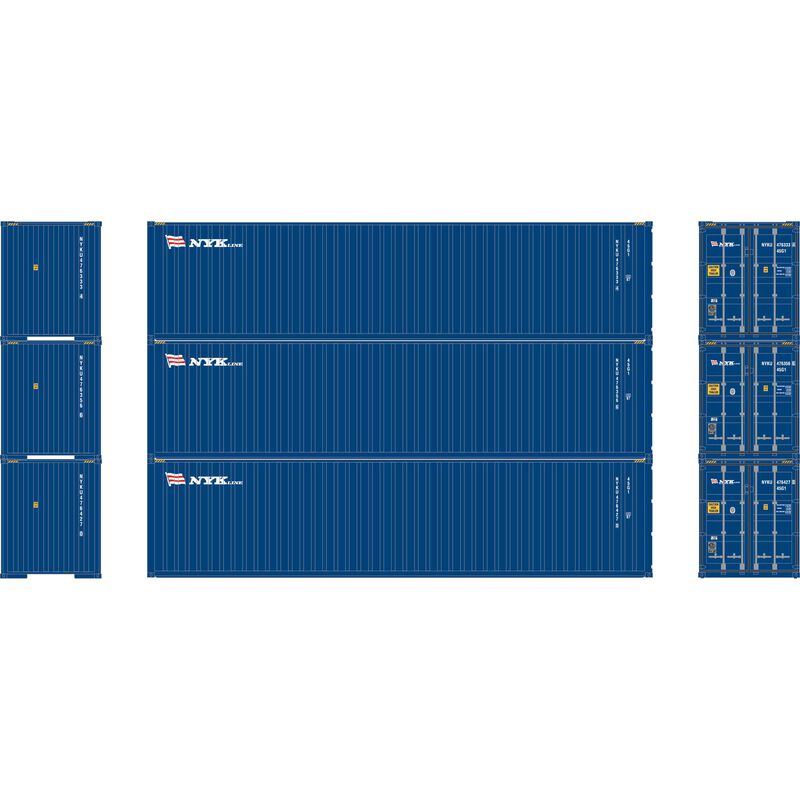 Athearn N 40' Corrugated HC Container, NYK #2 (3) - ATH17445